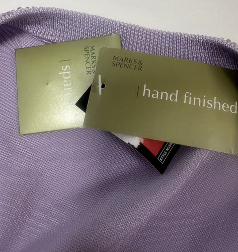 NEW! M&S Marks & Spencer UK18 lilac long-sleeve cardigan with beads and sequins - Picture 9 of 13