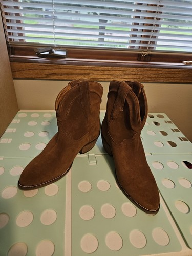 Dingo Damen Tumbleweed Leder Zum Überziehen Cowboy Western Stiefel 10M Braun Whiskey - Bild 1 von 7