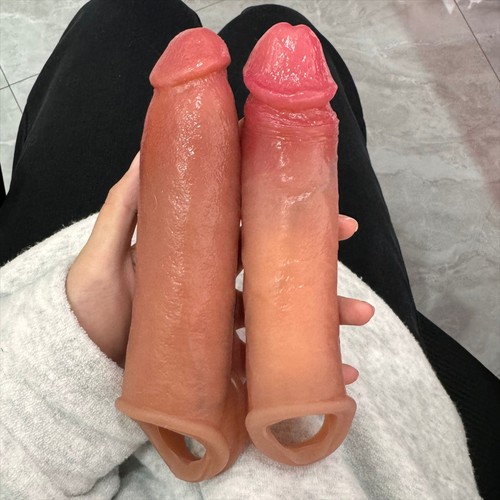 Male Realistic Penis Extension Extender Sheath Sleeve Girth Condom Men Enhancer - Picture 9 of 51