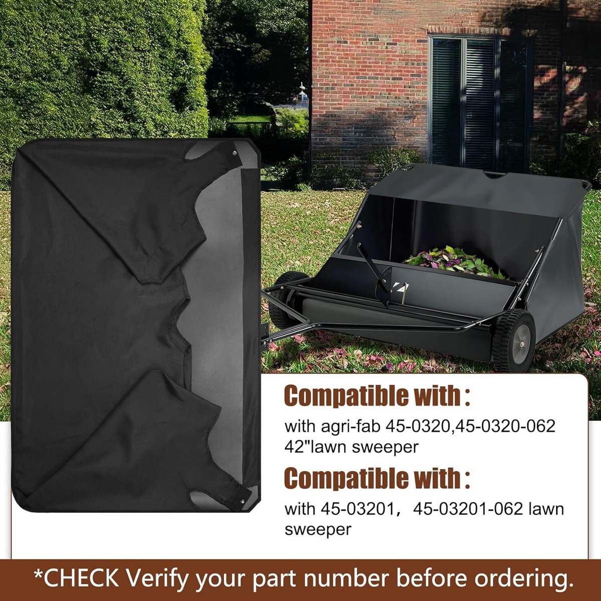 hopperさん専用 Upgraded Hopper Bag for Agri-Fab 42 Lawn Sweeper Replacement for