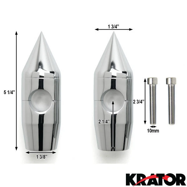 Elevadores de manillar de clavos cromados de 2 1/4" para Harley Softail Dyna Sportster personalizados Foto 4 de 4