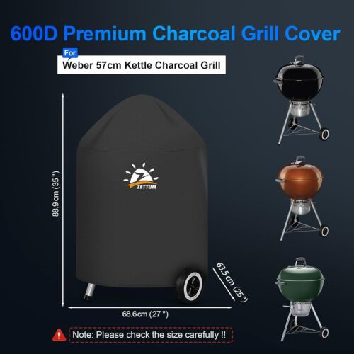 Zettum Kettle BBQ Cover for Weber 57 CM - 600D Charcoal Grill Cover for Weber... - Picture 2 of 7