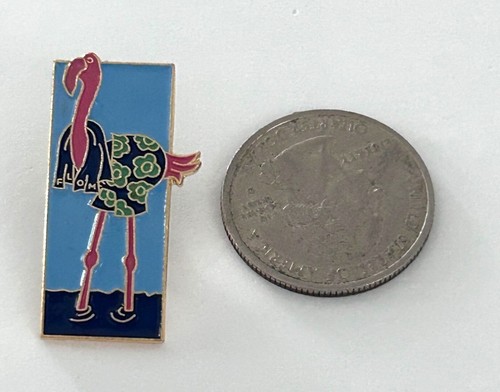 Vintage Odyssey of the Mind FL Florida Flamingo Beach Water OM OotM Lapel Pin - Picture 2 of 3