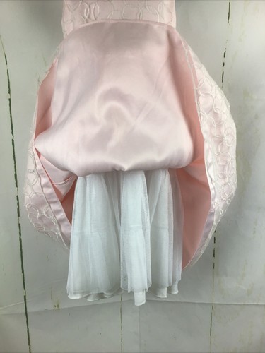 Cinderella Girl’s Pink Embroidered Bejeweled Sleeveless Ties In Back Dress Sz. 6 - Picture 7 of 16