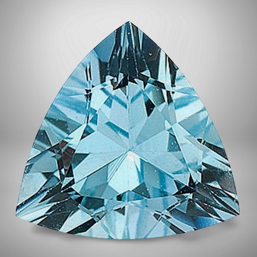 Aquamarine Trillion Cut Gemstone 6.6 Cts - 14 mm Lustrous Precious Jewelry Gem - Picture 2 of 4