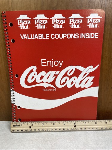 Coke Spiral Notebook Paper Coca-Cola 1980s 80s Pizza Hut Vintage 1985 excuse me - Picture 2 of 20