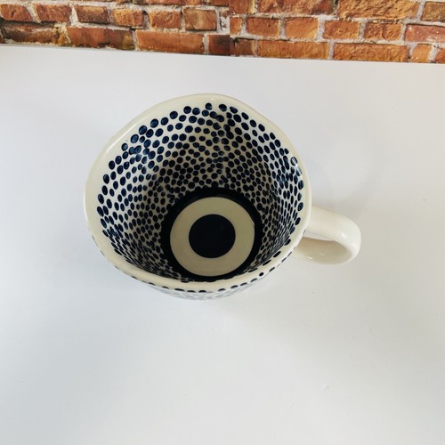 The Old Pottery Company Blue and White Geo Mug Asymmetrical Coffee Mug Cup Tea - Bild 6 von 9