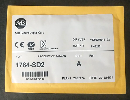 Allen-Bradley 1784-SD2 Secure Digital Speicherkarte 2GB AB 1784SD2 Neu Versiegelt - Bild 2 von 6