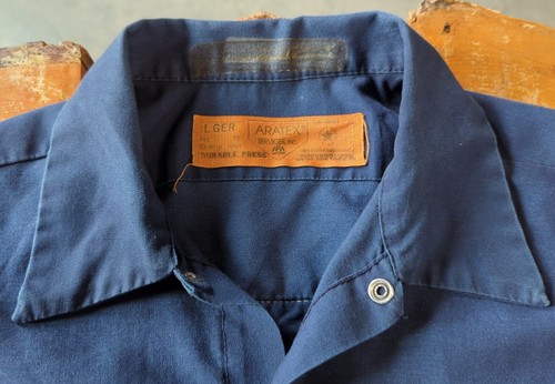 Vtg Goodyear Auto Technician Large Long Sleeve service tires retro navy mechanic - Picture 4 of 13