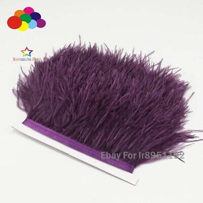 Lilac Ostrich Feather Trim Available Long Fringe Carnival Diy Decoration Satin