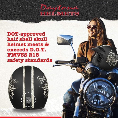 Daytona Helmets 3/4 Shell Open Face Motorcycle Helmet Quick Release DOT Approved - Picture 18 of 47