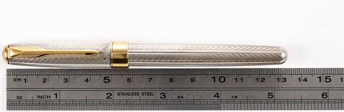 Parker Sonnet Fougere Sterling Silver 925 Cartridges Fountain Pen with 18K B-Nib - Picture 2 of 8
