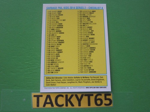 2014 GARBAGE PAIL KIDS SERIES 2 BLACK BORDER STICKER(S) NEW YOU CHOOSE - Picture 94 of 122