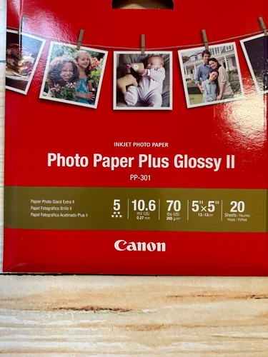 Canon Fotopapier Plus Glossy II 5x5" 20 Blatt PP-301 1,6 Mil 70 Lbs Tintenstrahl - Bild 1 von 4