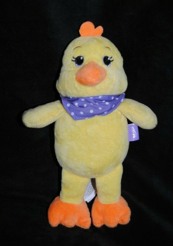  Peluche Canard MILKA Jaune Orange Poussin Bandana Mauve Pois Blanc Etat NEUF  - Photo 1/4