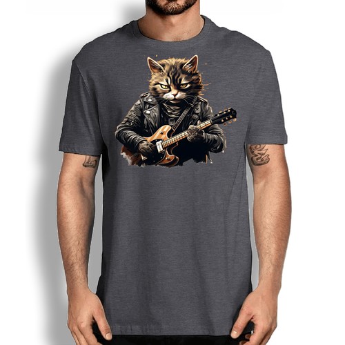 Camiseta Divertida Guitarra Gato - Animal Pet Rock Music Amantes Camiseta - Imagen 30 de 39