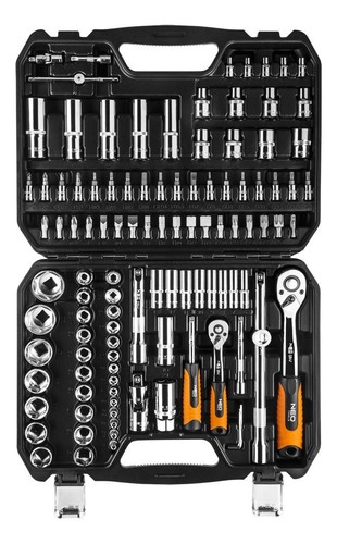 JUEGO DE LLAVES DE ENCHUFE NEO TOOLS 110 PIEZAS CAJA DE TRINQUETE 1/2", 1/4"" ENCHUFES Neo 08-666 - Imagen 2 de 7