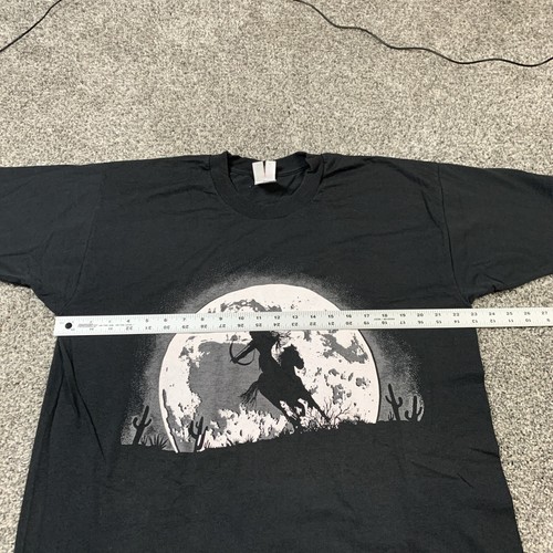 Vintage Native American Riding Horse Moon T Shirt Size Xl Black Bow And Arrow - Picture 3 of 5