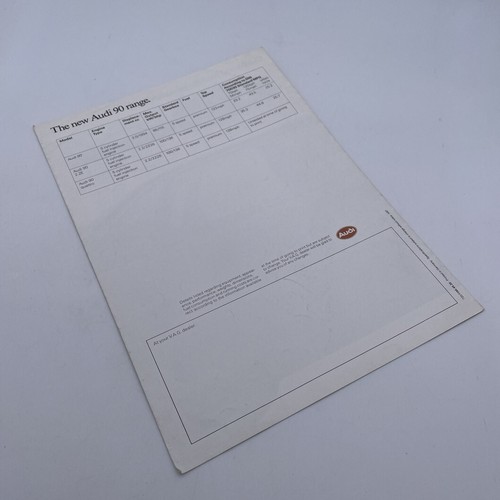 Audi 90 1987 UK Market Launch Foldout Car Sales Brochure 2.0E 2.2E Quattro - Picture 7 of 16