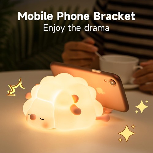 Niedliche Silikon Nachtlichter Schafe Cartoon Schlafzimmer Lampe für Kinderzimmer Deko  - Bild 1 von 8