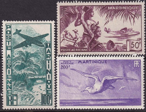 Martinica 1947 Sc C10-2 juego de postes de aire MH*
