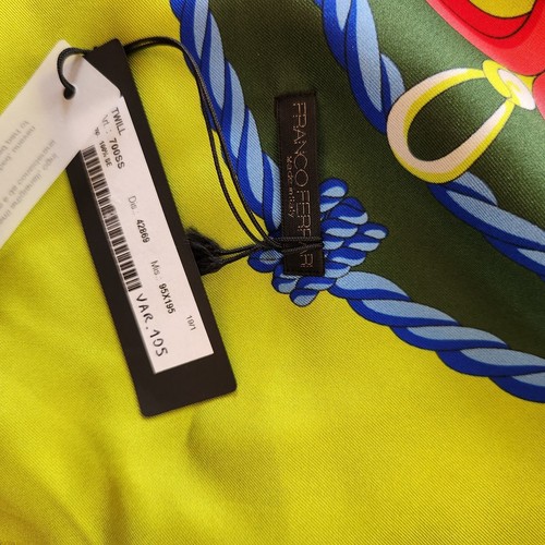 FRANCO FERRARI Reversible Nautica Silk Stole/Scarf, New - Picture 4 of 8