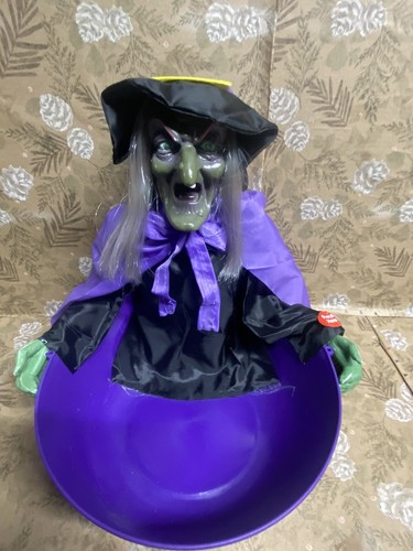 Halloween Animated Witch Candy Bowl Light-Up w/ Sound  - Picture 3 of 7