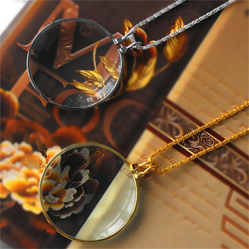 Utility Monocle Lens Necklace With 5x Magnifier Coin Magnifying Glass Pendant - Picture 12 of 14