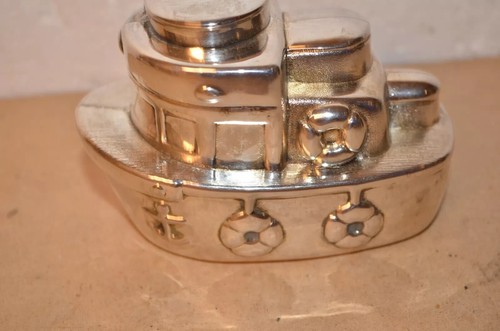 LOT OF 4 ELEGANCE SILVER PLATED PIGGY BANK HUMPTY DUMPTY TUG BOAT BEAR SHOE - Picture 9 of 12