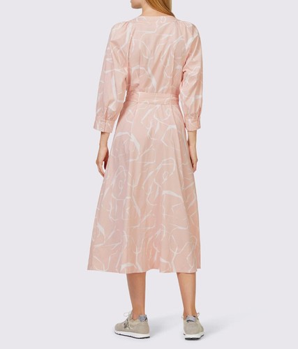Vestido Heine maxi polvo blanco estampado con cinturón talla 42 44 - Imagen 4 de 5