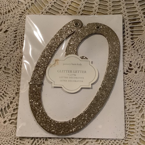 2016 Pottery Barn Kids silver glitter letter O wall hanging Olivia Oliver Oscar - Picture 5 of 5