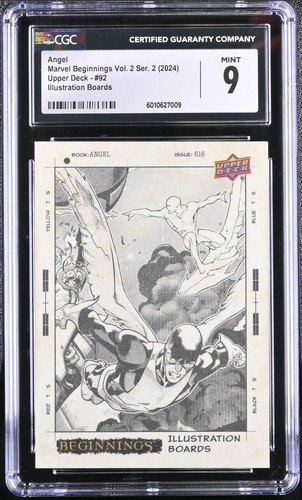 2024 UD Marvel Beginnings Vol. 2 Ser. 2 Angel #92 Illustration Boards CGC 9 - Picture 1 of 2