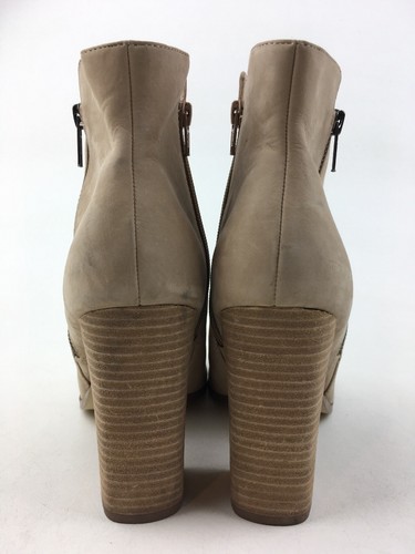 Aldo Open-toe Side Zip Block Heel Booties Women’s Size 9, Beige 3155 - Picture 4 of 8