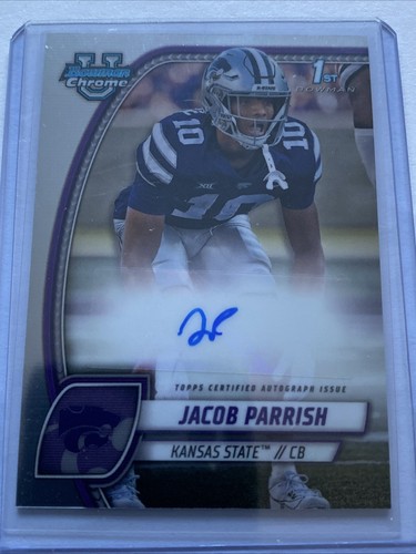 2024 Bowman University Chrome - Chrome Prospect Autographs #PA-JPA Jacob Parrish - Imagen 1 de 2