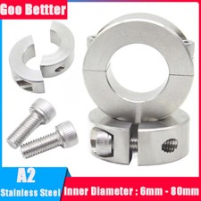 Stainless Steel A2 Shaft Collar Inner Dia 6mm - 80mm Clamp Collars Double Split