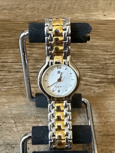 Givenchy Ladies Quartz Watch 23mm 2 Tone Case Max 7” Wrist Working But Some Wear - Picture 10 of 13