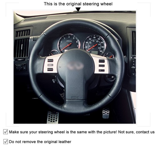 Cubierta de volante de gamuza de cuero suave para Nissan 350Z Infiniti FX FX35 FX45 - Imagen 3 de 9
