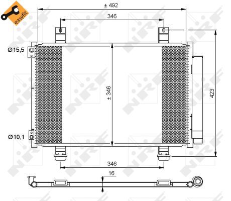 NRF 35854 Capacitor, Air Conditioning for Opel Suzuki Vauxhall