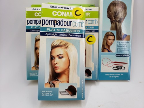 PAQUETE DE 4 PEINE CONAIR POMPADOUR PLANO A FABULOSO + TOPSYTAIL TODO EN UNO ESTILO - Imagen 2 de 4