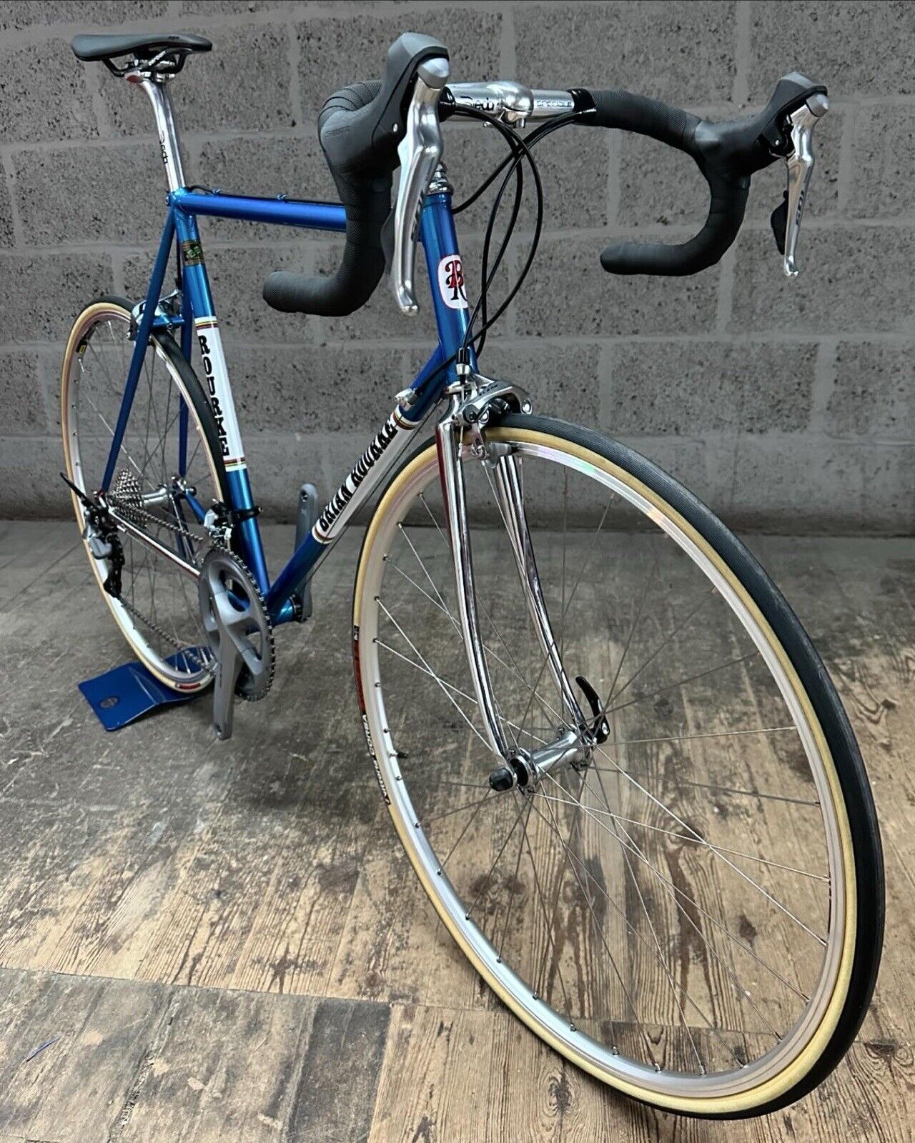 Retro Modern Brian Rourke 57cm Blue & Chrome 531 NEW Shimano 11 speed 105 Silv.