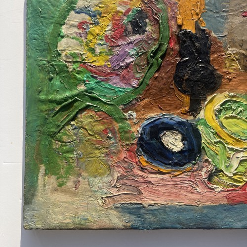 BERNARD DAMIANO Painting MID CNETURY ABSTRACT Listed Vintage FAMOUS ITALIAN OIL - Picture 12 of 16