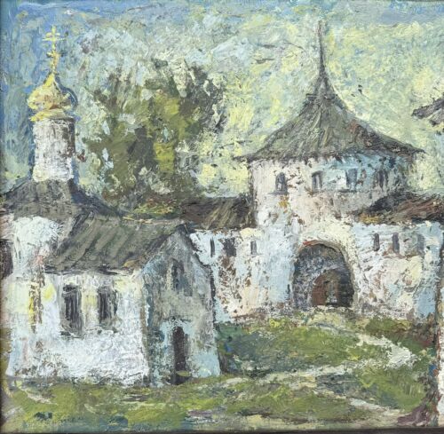 Original altes russisches Avantgarde Ölgemälde, Impressionismus, signiert Moskau - Bild 3 von 12