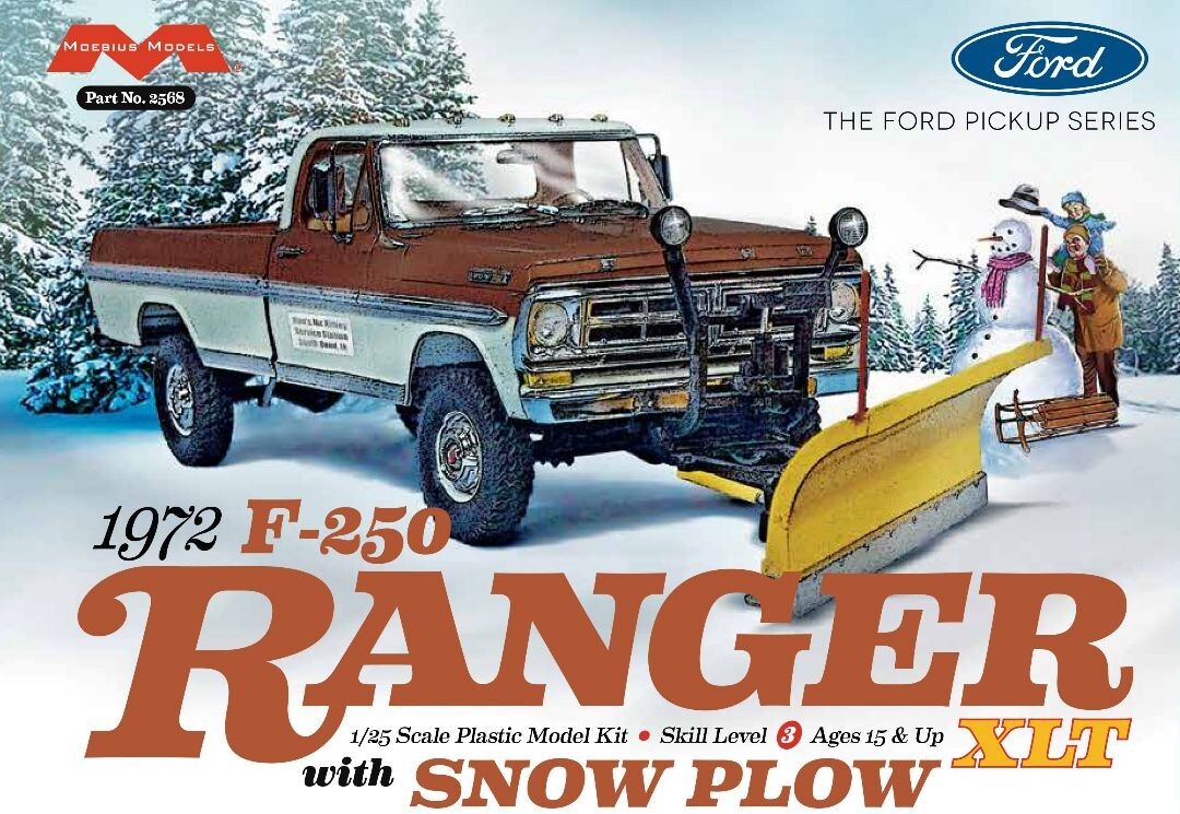 メビウスモデル 1/25 1972 ford f-250 レンジャーXLT MOEBIUS 1972 FORD F-250 Ranger 4X4 SNOWPLOW PICKUP MODEL KIT