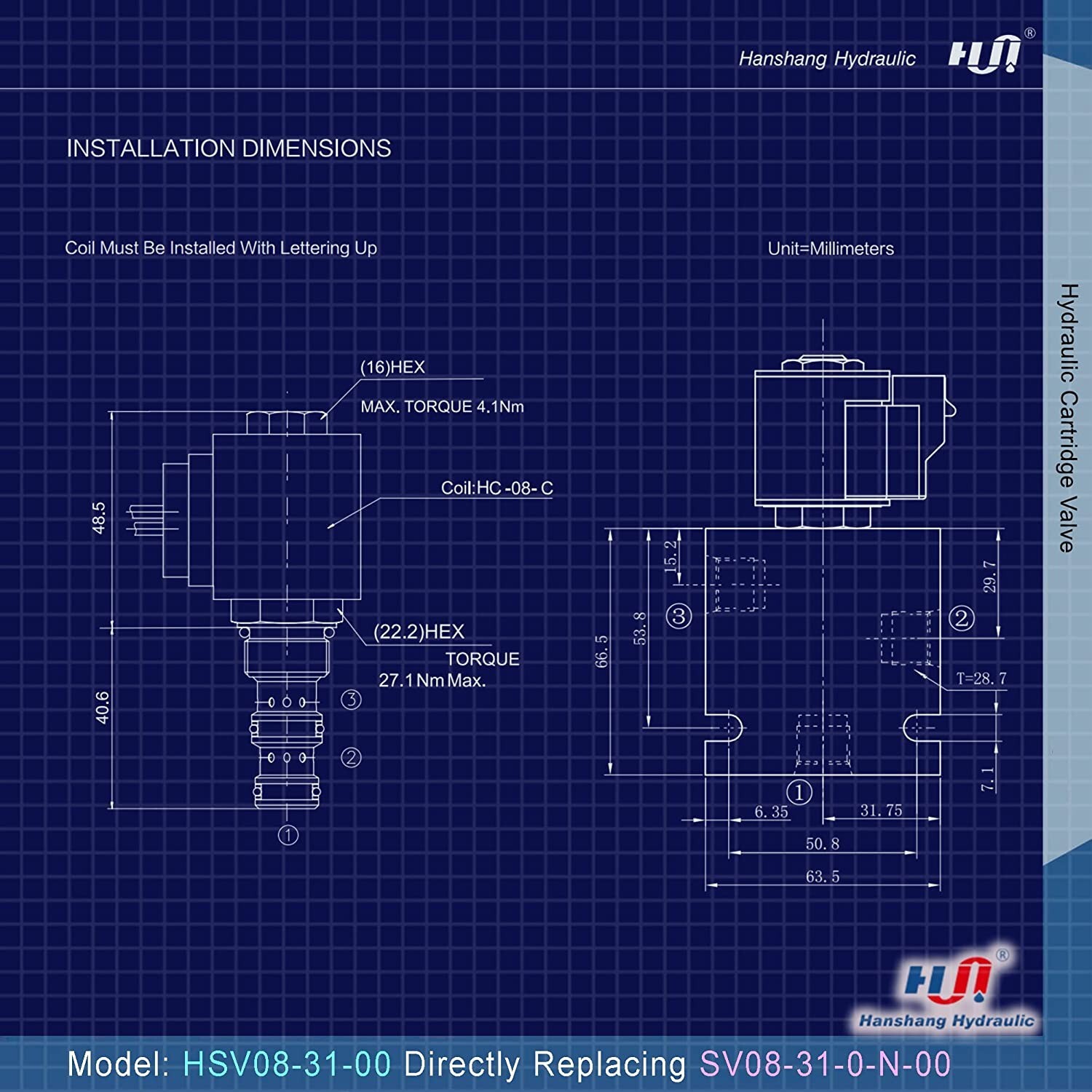 SV08-31 Cartridge Solenoid Valve