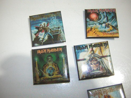IRON MAIDEN BUTTON LOT VINTAGE 1990 LICENSED MAIDEN HOLDINGS LOT OF 6 - Picture 2 of 5
