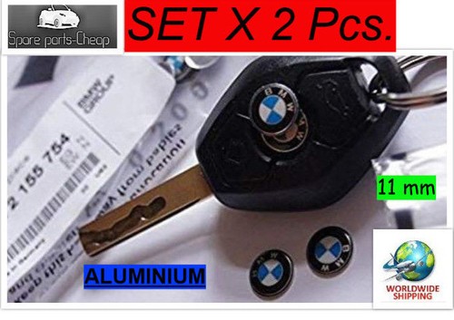 2x BMW REMOTE KEY FOB LOGO EMBLEM STICKER DECAL 2 Pieces 11mm New - Bild 1 von 3