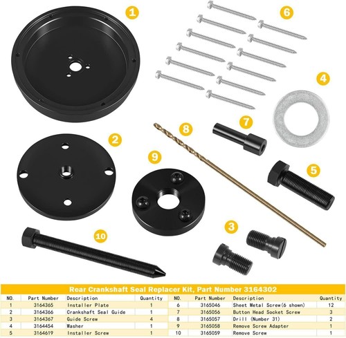 3164302 Rear Crankshaft Oil Seal Remover & Installer For Cummins ISM L10, L10G - Picture 4 of 10