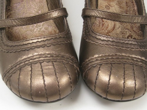 Steampunk victoriana SHOES 3 gold HUSH PUPPIES 36 bronze metallic retro PASTRY - Picture 8 of 8