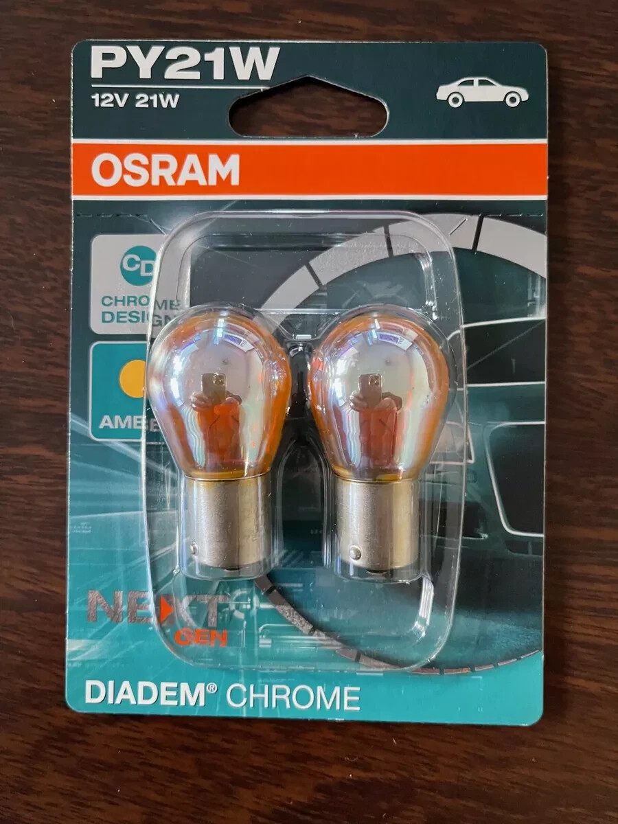 Ampoule OSRAM Diadem Chrome Amber WY5W - 12V 5W - Pour Clignotants - Paire (jumelles) - Neuf