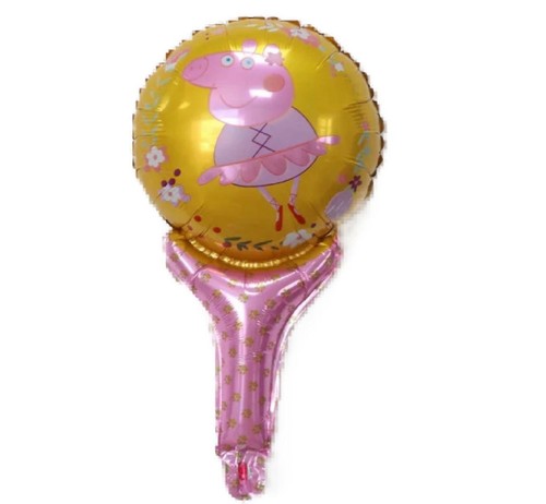 Peppa Pig Balloon 5/10pcs Hand-held Foil Balloon Sticks Party Lollies Gift - Picture 20 of 27
